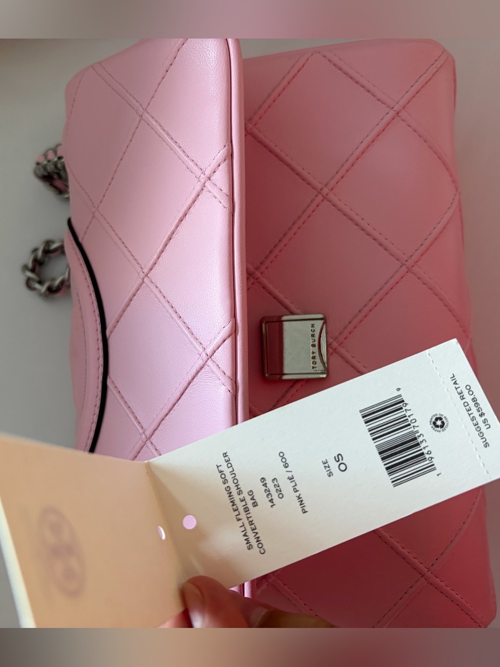 Quilted Pink Chain Shoulder Bag - Women - Picture 7 of 8